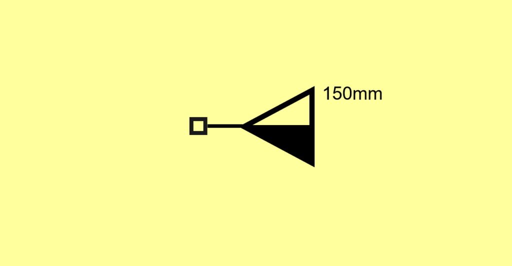 Simbologia elétrica usada para representar a saída para telefone externo na parede com altura no projeto elétrico