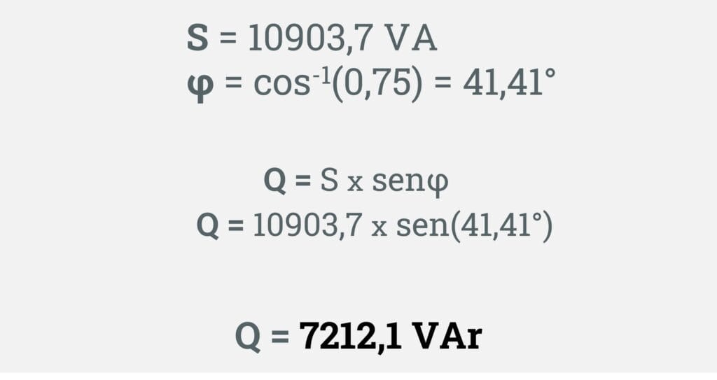 Calculando a potência reativa do motor