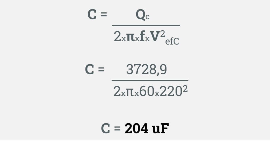 Capacitor dimensionado após a correção do fator de potência.