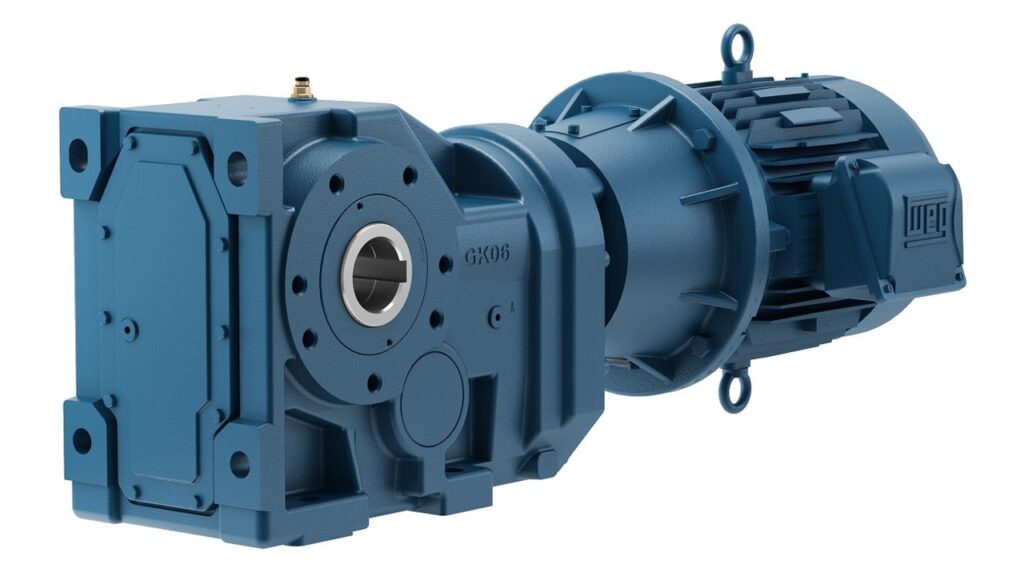 Motoredutores da linha GK da WEG.