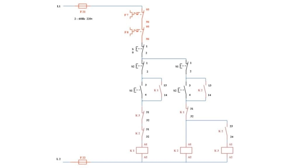 Diagrama de comando do tipo de partida de motor Dahlander