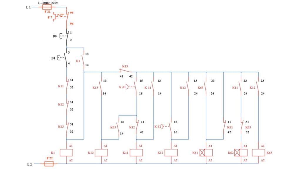 Diagrama de comando do tipo de partida de motor com aceleração rotórica
