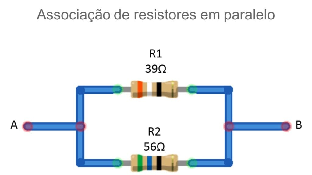 Tipo de associação de resistores em paralelo com dois resistores