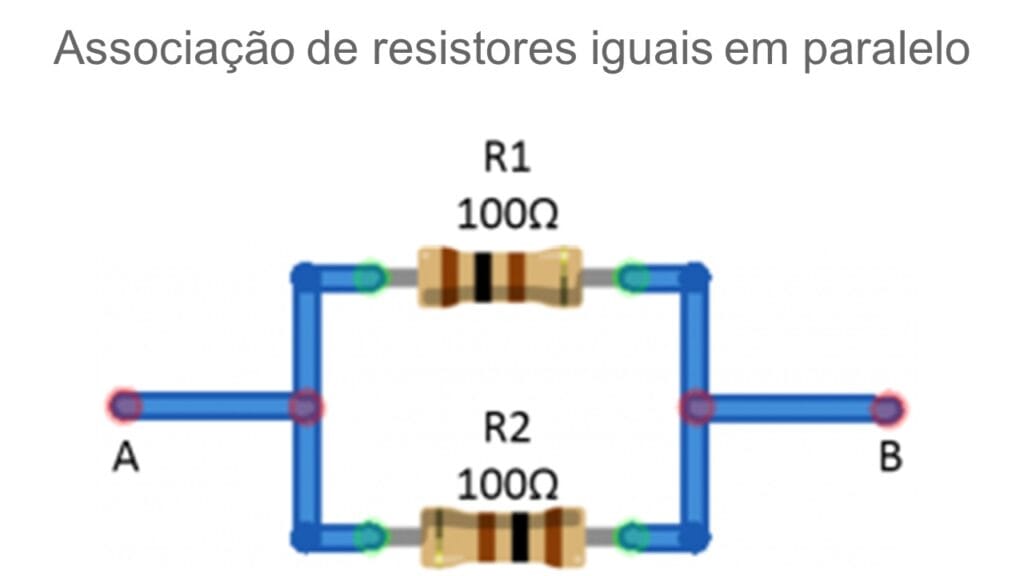 Como calcular resistor em paralelo com dois resistores iguais