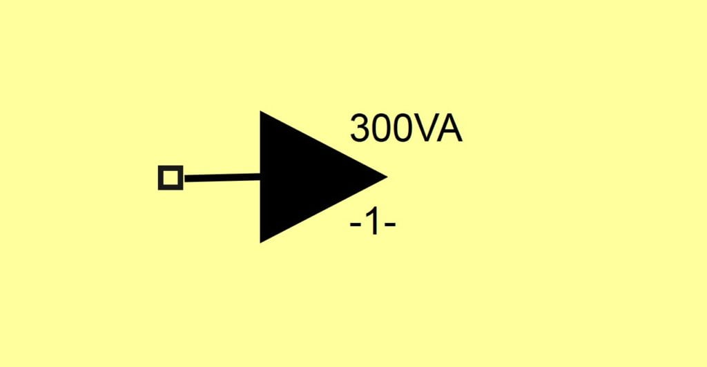 Simbologia elétrica de tomada alta na parede