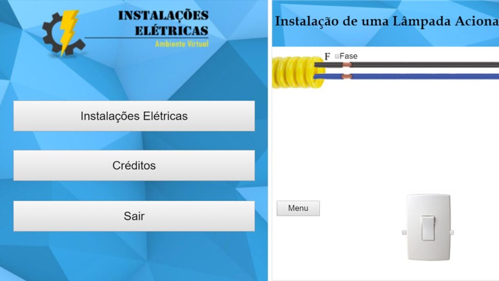 Exemplo de um aplicativo para instalação elétrica