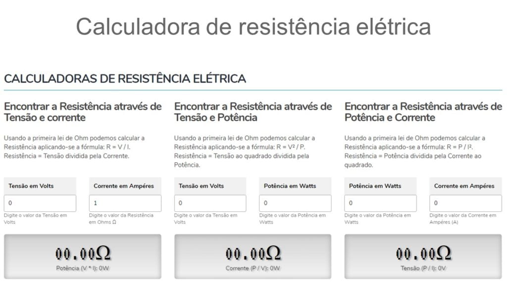 Como funciona a calculadora de resistência elétrica na prática