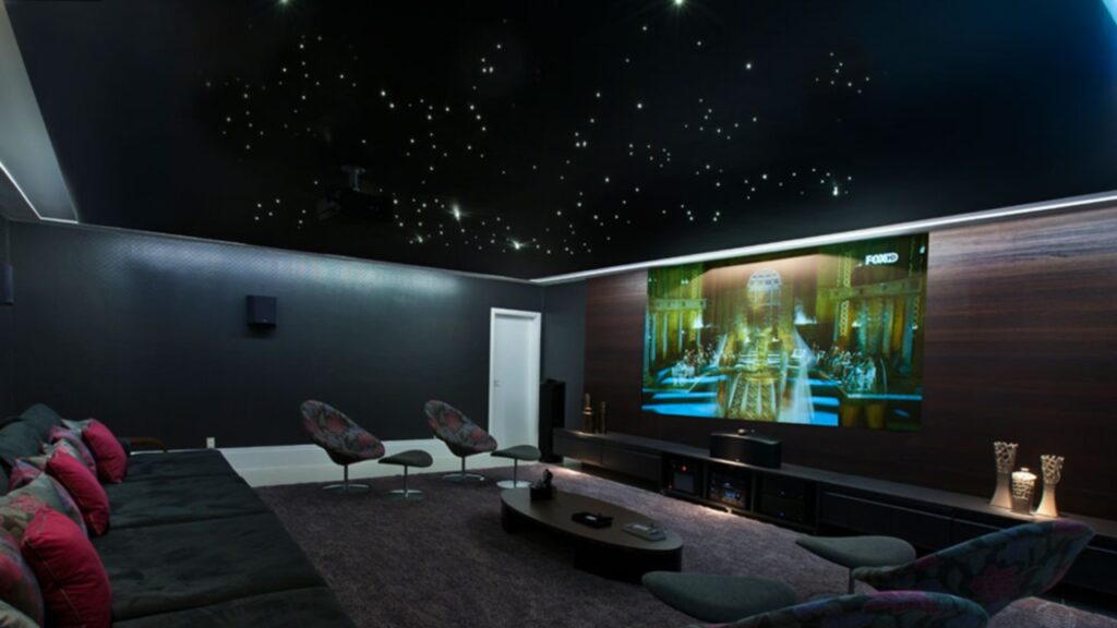 Tipo de iluminação com fibra ótica na sala