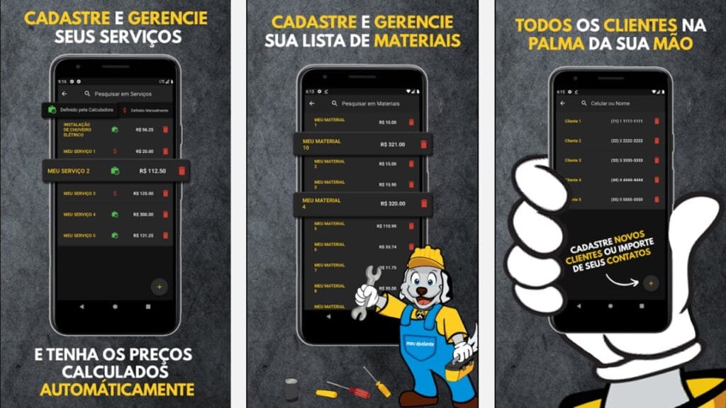 Principais funções do aplicativo Meu Ajudante