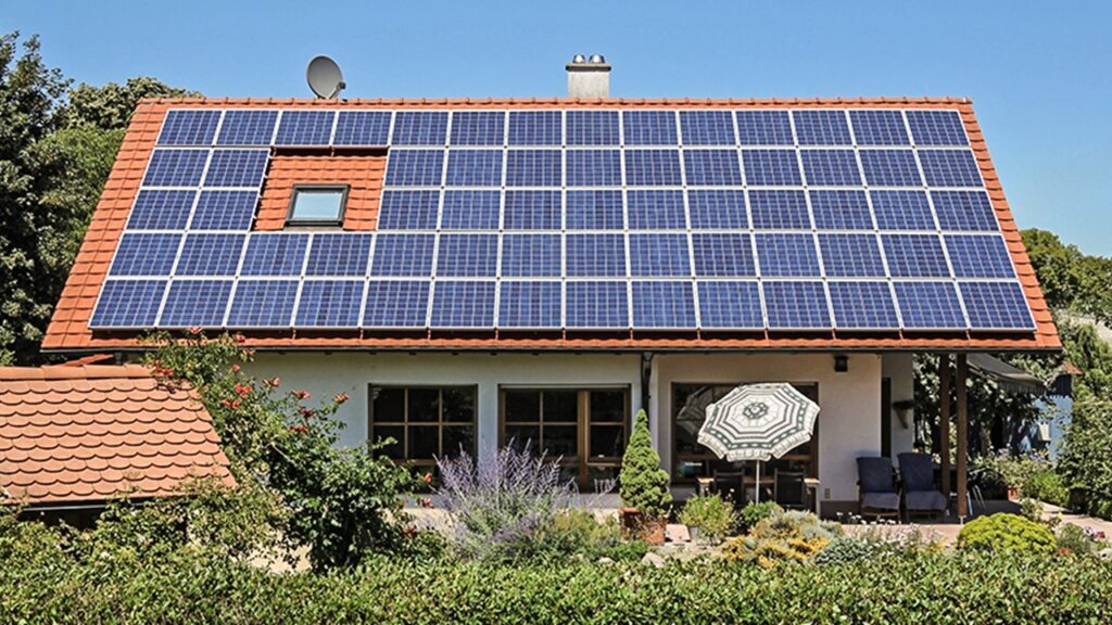 Exemplo de painéis solares do kit solar fotovoltaico