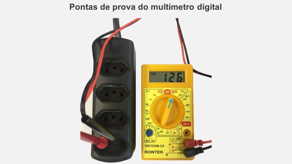 Como utilizar o multímetro com os bornes e as pontas de provas